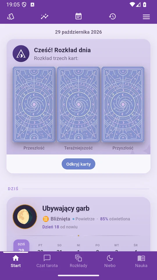 Ekran główny Arcantia na telefonie z systemem Android
