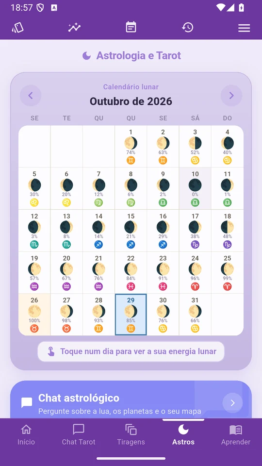 O calendário lunar em Arcantia